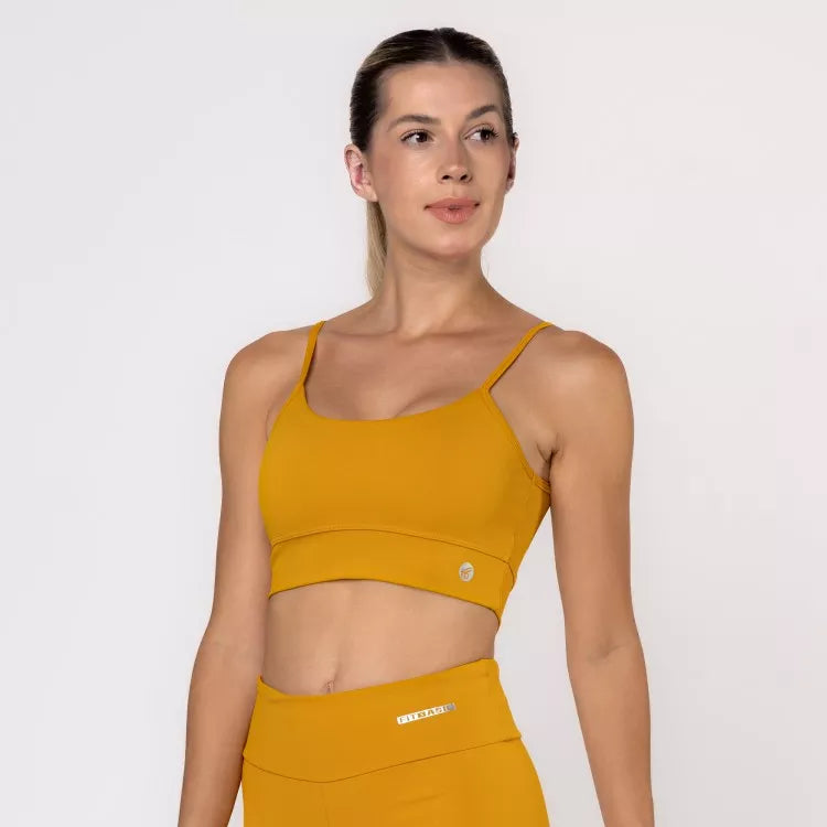 Fitness Top Polyamide Mustard
